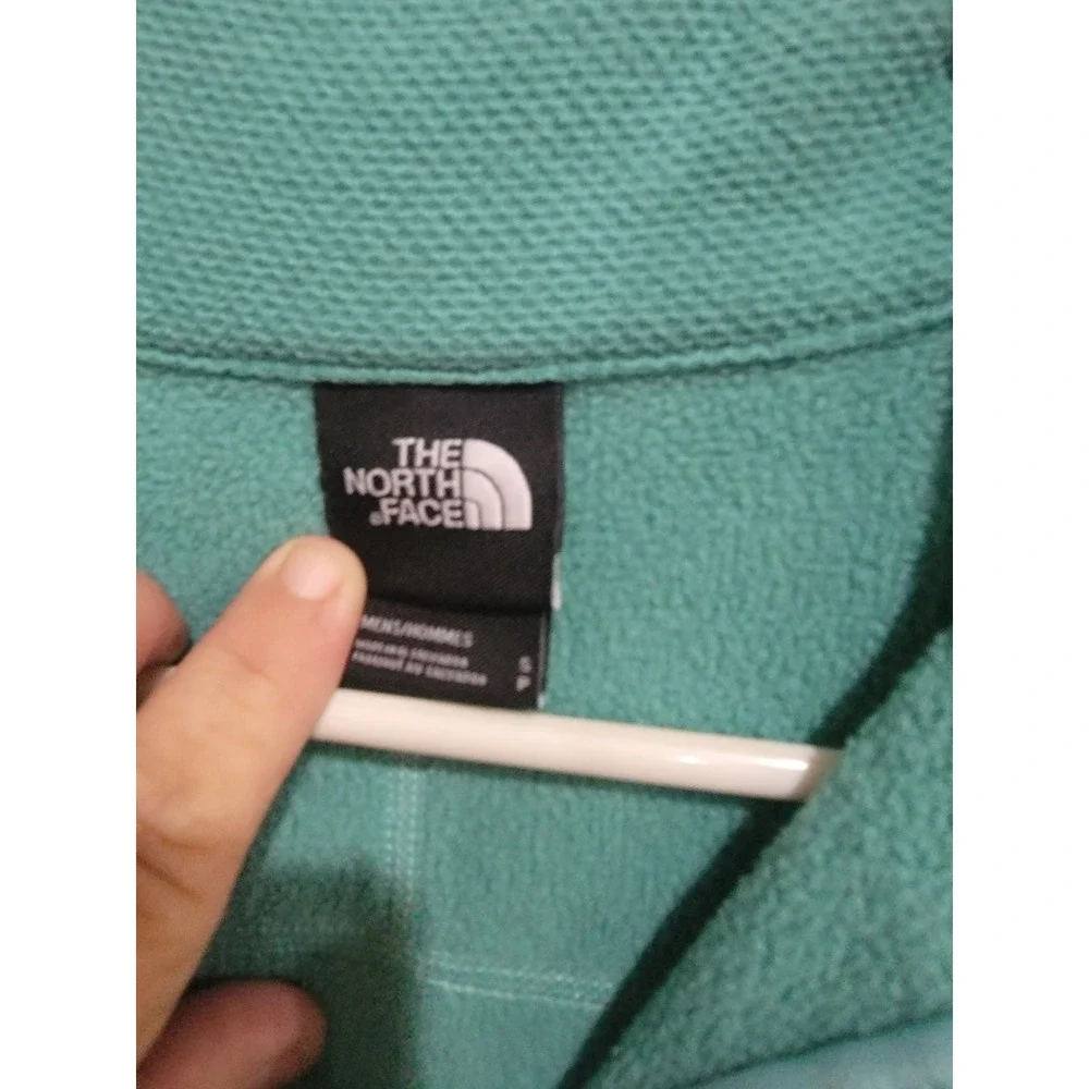 The North‎ Face Mens S Textured Mint Green Fleece 1/4 Pullover Jacket Sweatshirt